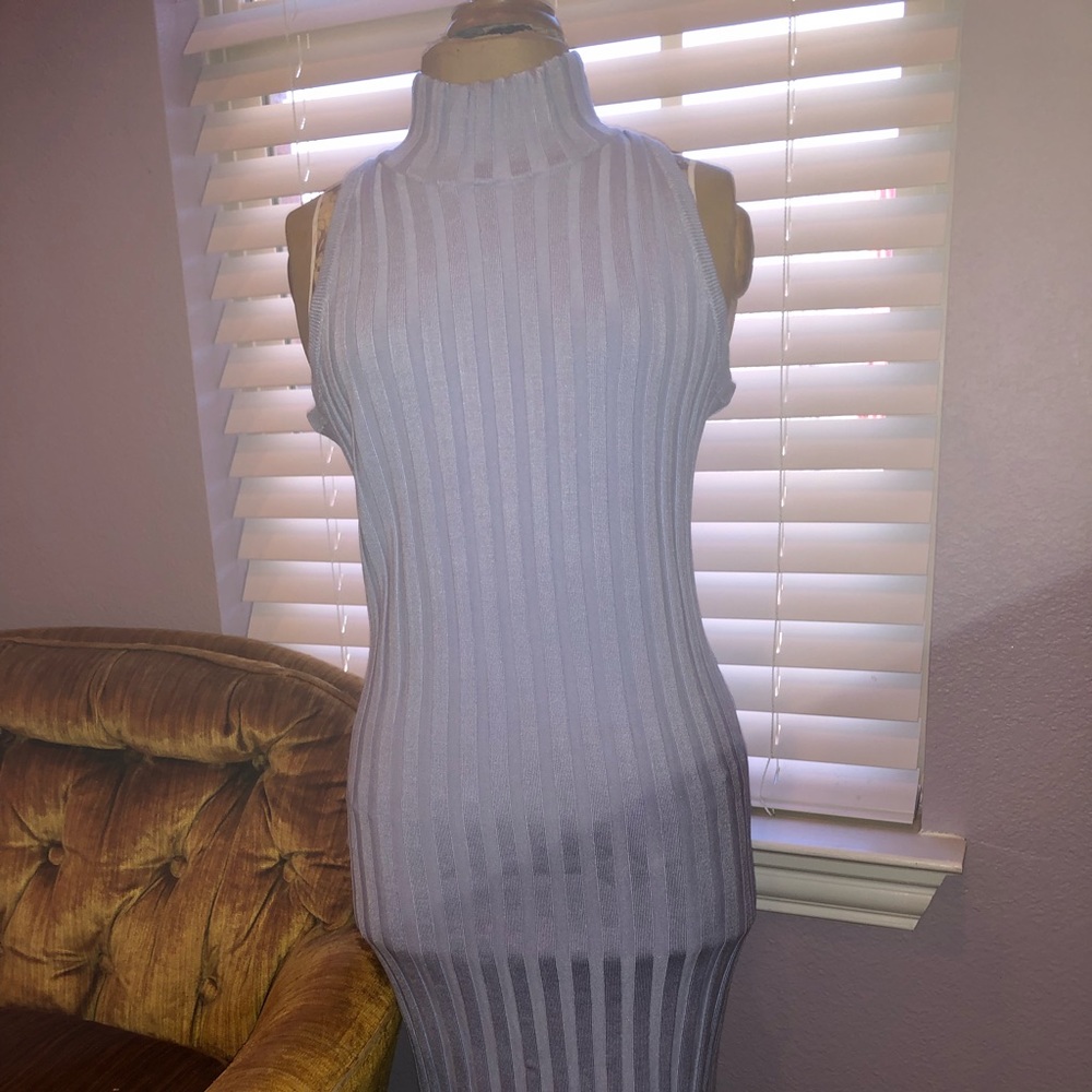 Boston Proper  Ribbed Short-sleeve Sweater Dress